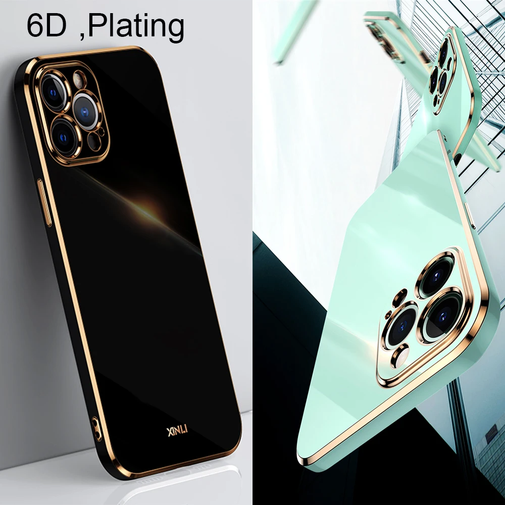 

High Quality Plating Square Case For Oppo Reno8 Reno7 Reno6 Reno5 Reno 8 7 6 5 6Z Find X3 Lite Pro Shockproof Soft Phone Cover