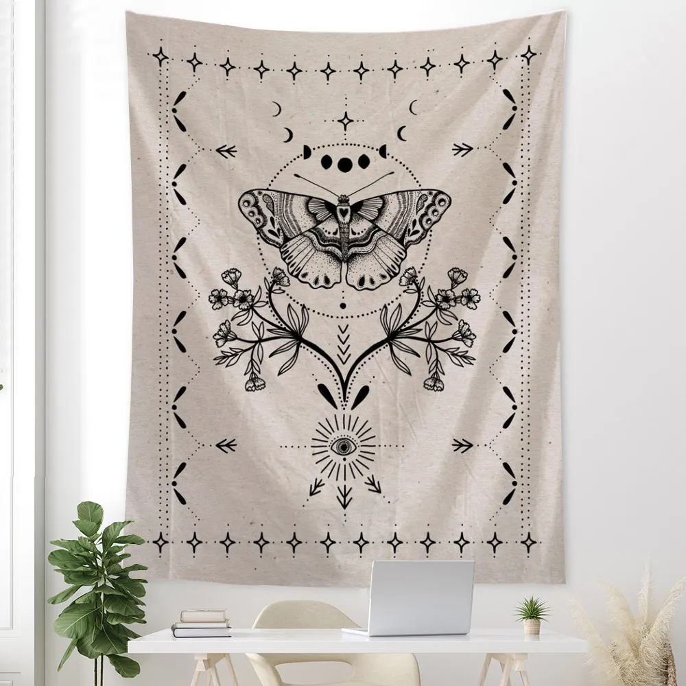 

Psychedelic Butterfly Tarot Tapestry Wall Hanging Witchcraft Bohemian Hippie Tapiz Dormitory Home Decor