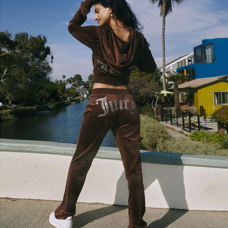 Женский спортивный костюм 2024 весенне-осенний бархатный комплект из двух