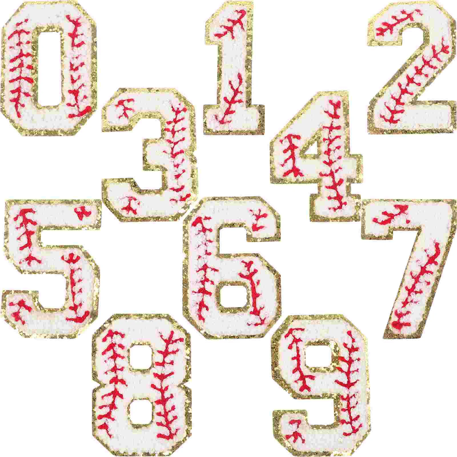 

10 Pcs Decals Hat Patches Sewing Number Baseball Decorative Coat Household Clothing Applique Suitcase Clothes