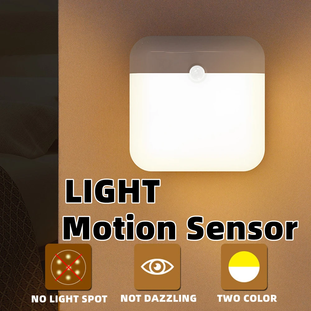 

USB Motion Sensor LED Light Rechargeable Movement Kitchen Under Furniture Nightlight for Cabinet Closet Bedroom Decoration
