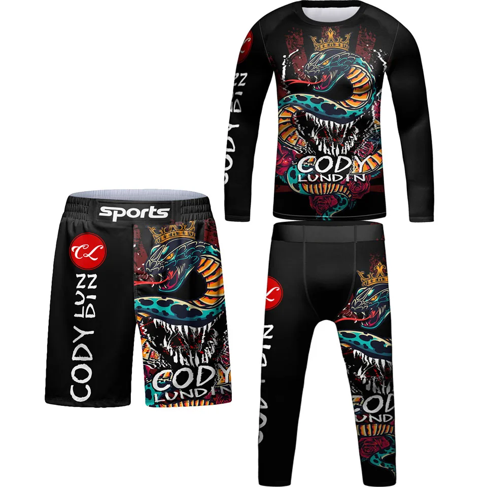 Детские футболки и штаны Bjj для джиу-джитсу ММА боксерские шорты мальчиков одежда