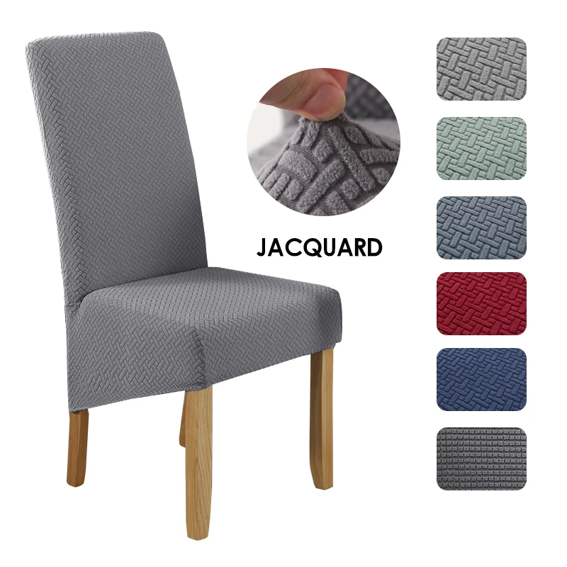 

Stretch Jacquard Dining Chair Covers M/L size Removable Washable Soft Spandex Slipcover for Dining Room Kitchen Hotel Banquet