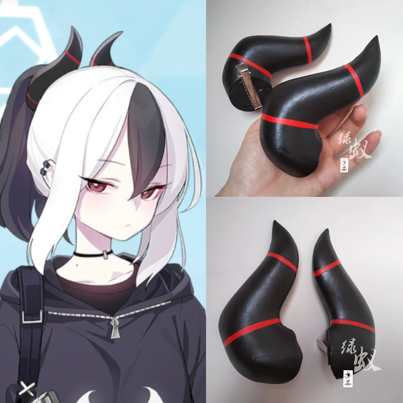 Аксессуары для косплея игры голубой архив Onikata Kayoko головные уборы с рожками для женщин на Хэллоуин Карнавал Фотофон аксессуары для костюмов