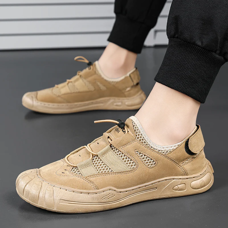 

Мужские сетчатые туфли, удобная летняя дышащая обувь для вождения, повседневные модные туфли