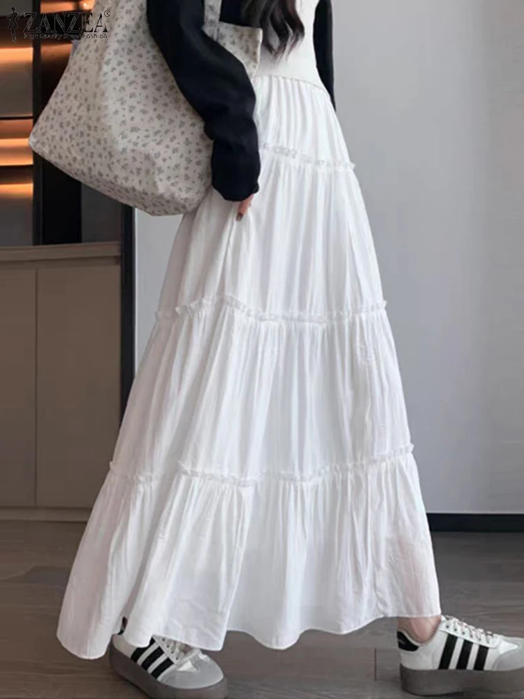 Женские многослойные длинные юбки модные однотонные для торта ZANZEA праздничные