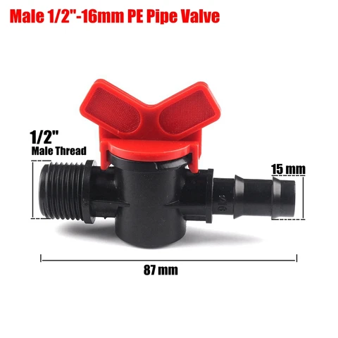 3pcs Mini Ball Valve 1/2" 3/4" Thread To 8/12 16 20 25mm Garden Hose Valves Micro Irrigation Pipe Water Switch Controller