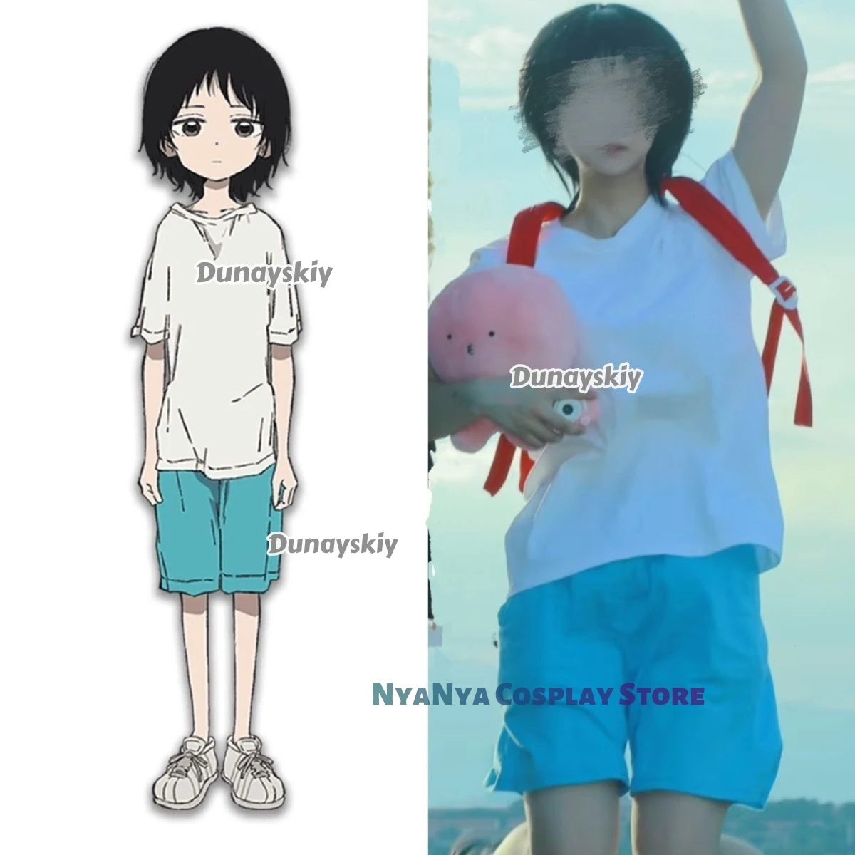Фото Оригинальный костюм для косплея Sin, Shizuka Kuze Genzai Yumeko Morioka, парик, костюм Nnu-Anu-Kf Takopi, Хэллоуин Takopy No Genzai №2