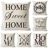 2022 easter day nordic white pillowcase sweet home black and white letter olive branch love cushion cover sofa office bed decor