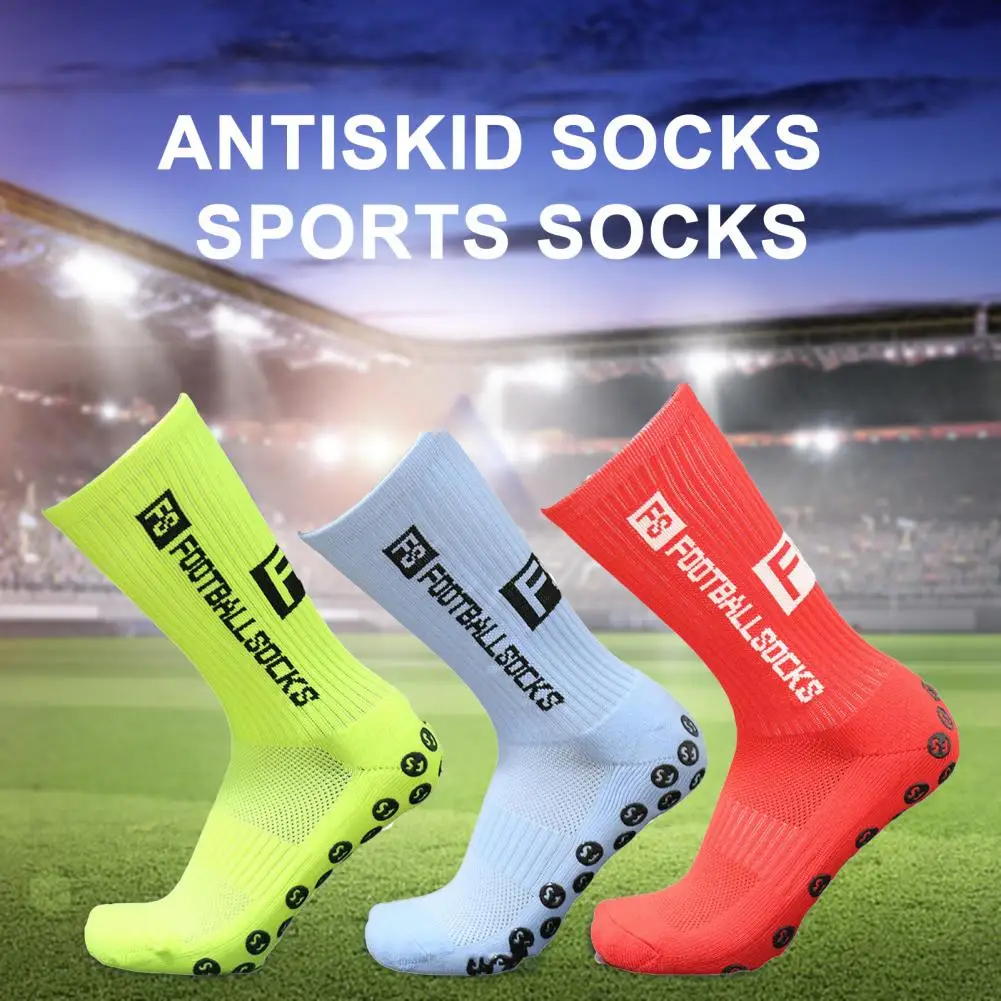 

Solid Fashion Sport Fitness Socks Football Grip Socks Guard Sleeves Adults Soccer Pads Legging Cover Sports Protective Gear