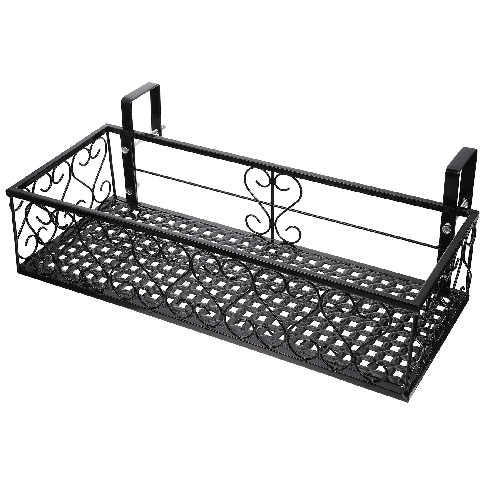 

Hanging Railing Outdoor Shelf For Plants Railing Holder Hanging Basket Racks Potted Plants Rack Over The Rail Fence Pots Stand