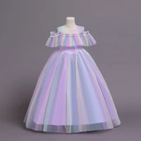 ins christmas vestidos new children colorful fantasy mesh princess dress for girls evening dresses kids show party long dresses