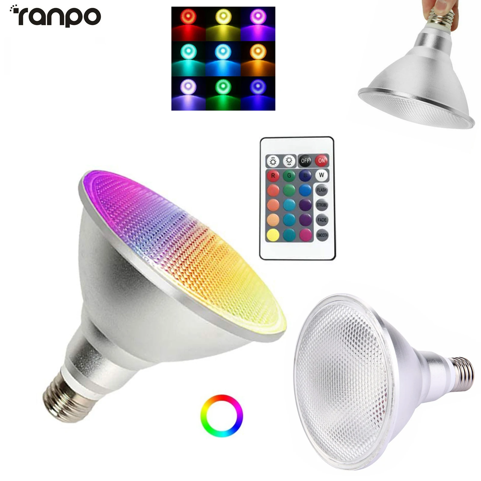 15 Вт 25 E27 с регулируемой яркостью Rgb Par30 Par38 Лампа для внутреннего освещения