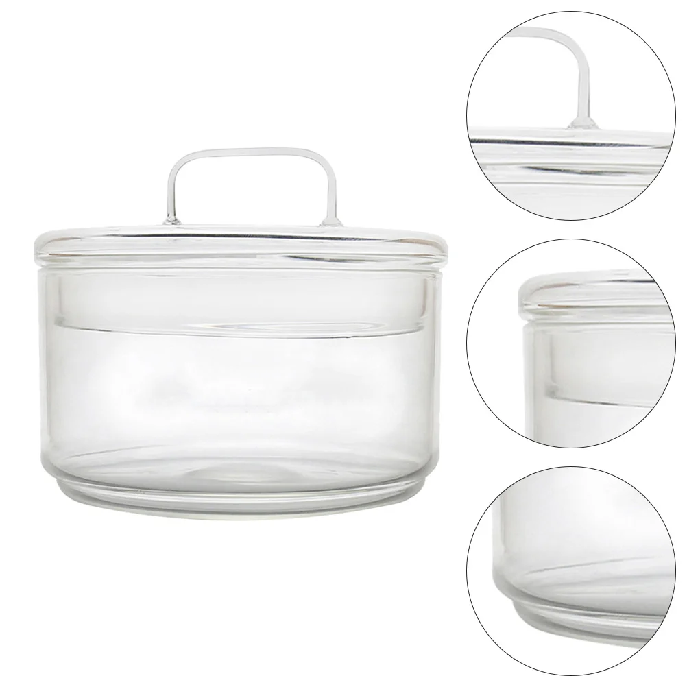 

Platter Kitchen Tableware Snack Storage Can Glass Bowl Lid Household Fruit Container