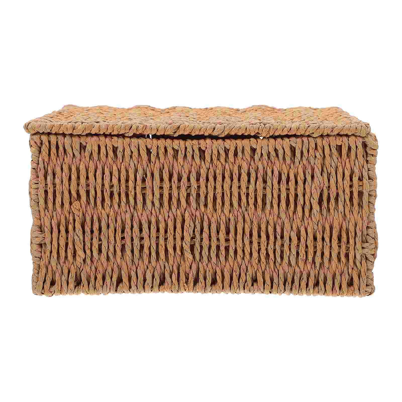 

Storage Basket Organizer Wicker Baskets Woven Seagrass Rattan Lids Shelf Container Nautralnesting Functional Rectangular Hand