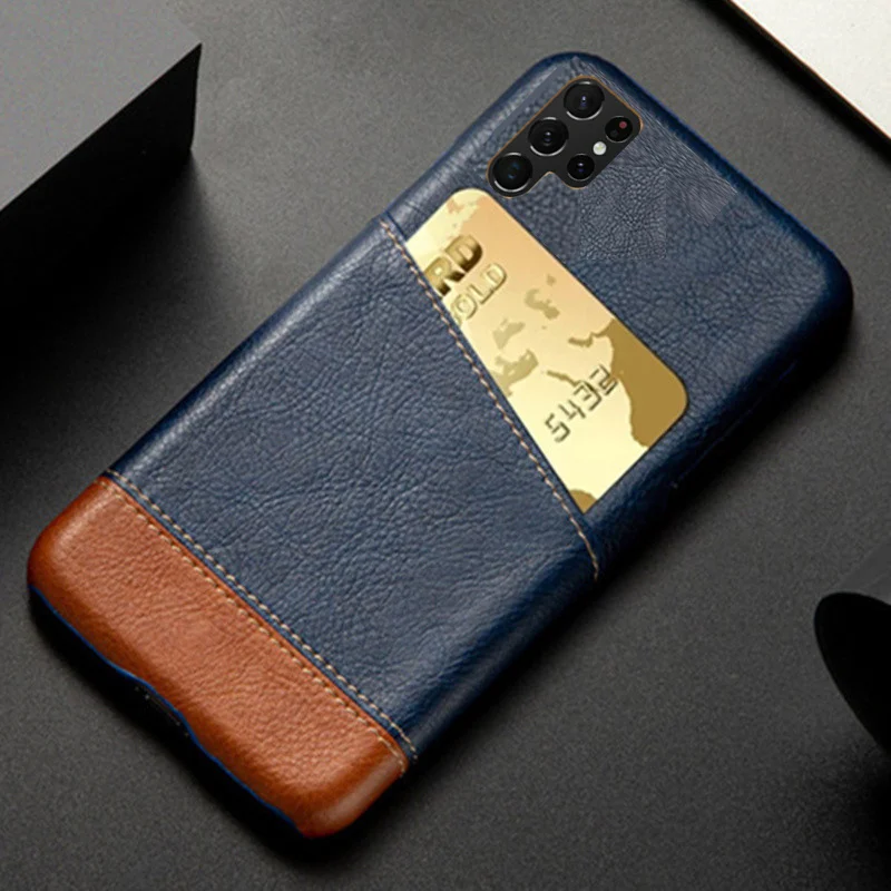 

Mixed Splice PU Leather Card Case For Samsung Galaxy S23 Ultra S22 S21 S20 S10 Plus 5G S9 S8 Coque Cover For Note 20 10 Funda