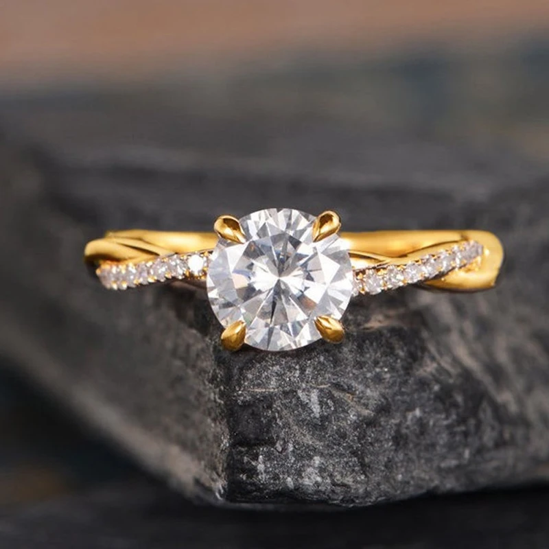 

MFY Trendy Cubic Zirconia Cross Twist Rings For Women Engagement Wedding Party Jewelry Female Ring Accessories Size 6-10