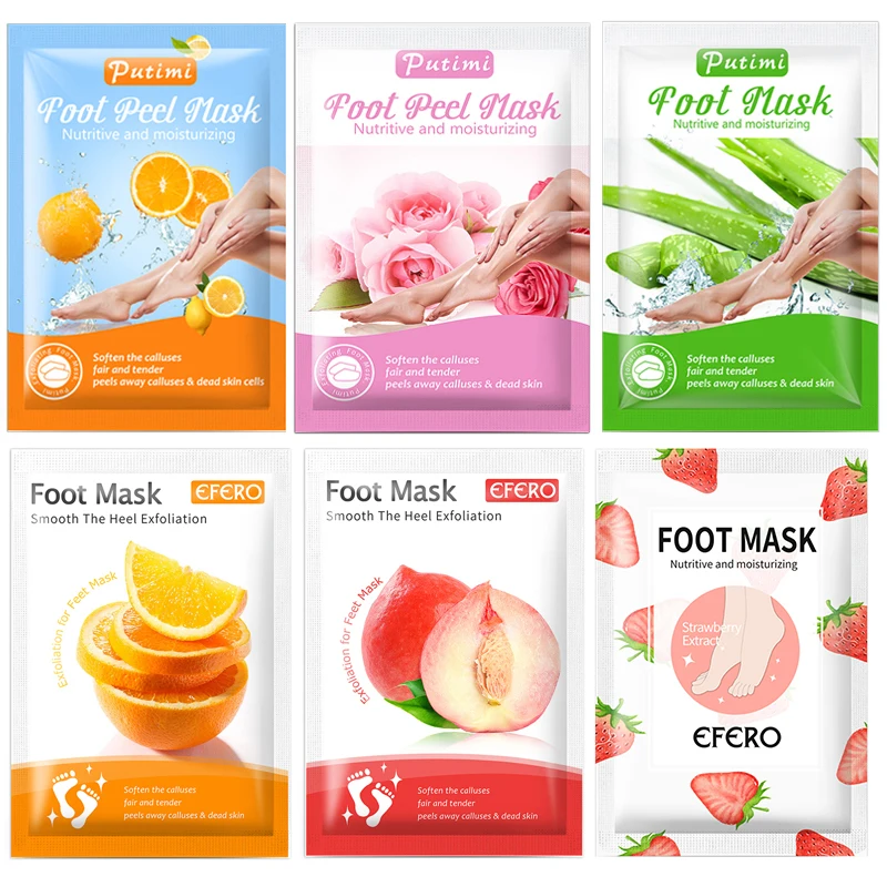 

6Pack Exfoliating Foot Mask Pedicure Socks Exfoliation for Feet Mask Moisturizing Foot Peeling Remove Dead Skin Mask for Legs