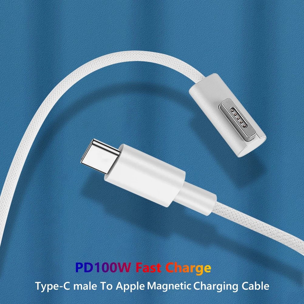 

USB C PD 100W Quick Charge Cable Fast Charging Cord Converter For Apple MacBook Air/Pro Type C to Magsafe 1/2 Cable Cord Adapter