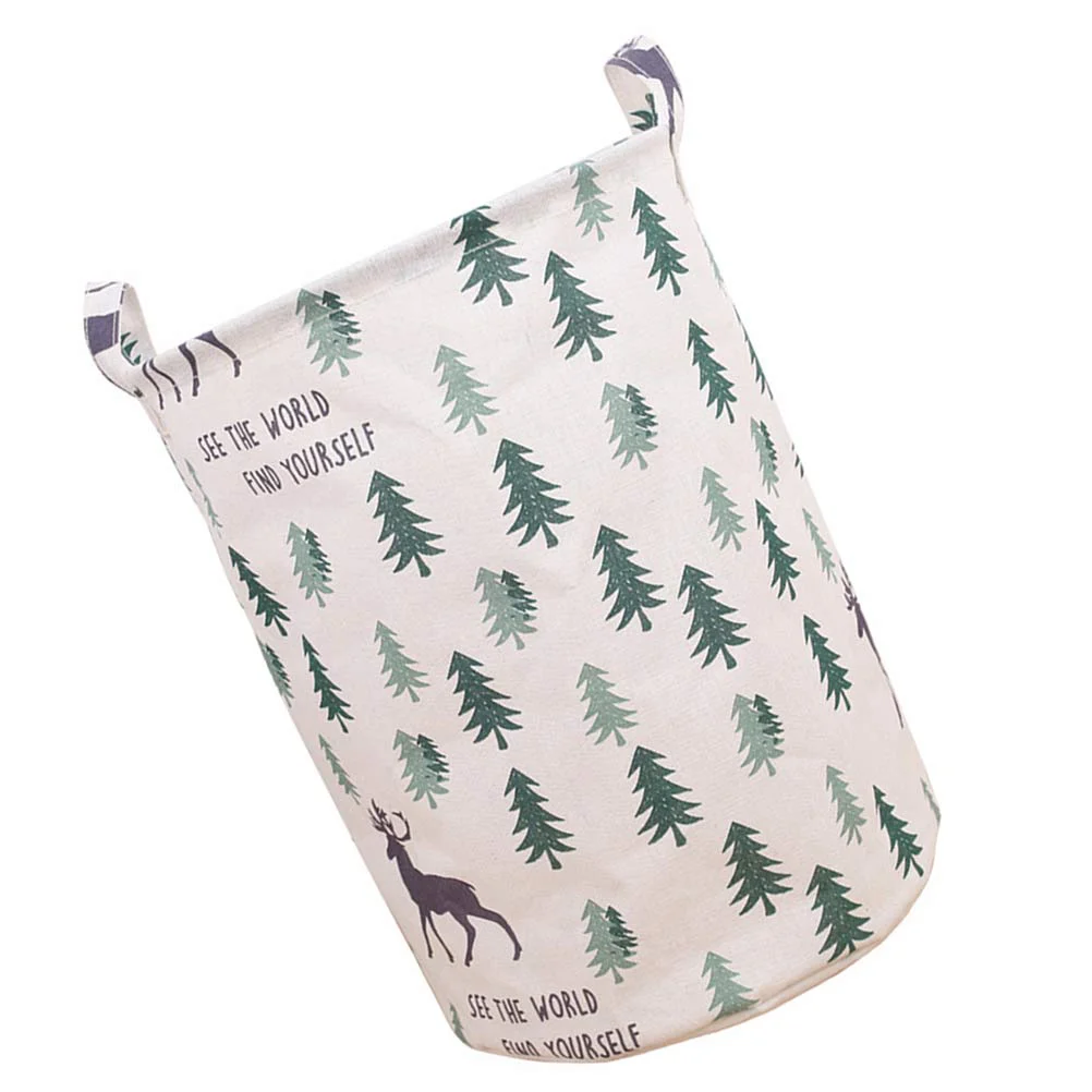 

1 Pc Laundry Clothes Basket Cotton and Linen Cylinder Foldable Basket Storage Box (40x50cm)