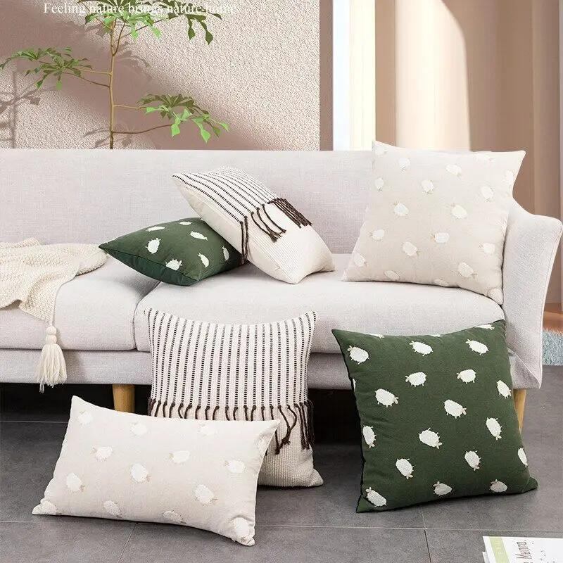 

Бохо стиль кистями наволочка 45x45 см хлопок вышитые скандинавские Tufted декоративные наволочки для дивана кровать стул домашний декор