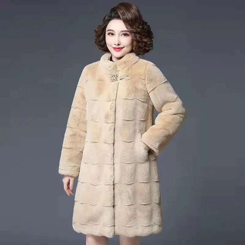 Winter women's coats 2023 new outwear women's fur coat eco fur jacket autumn korea ladies faux mink plush coat