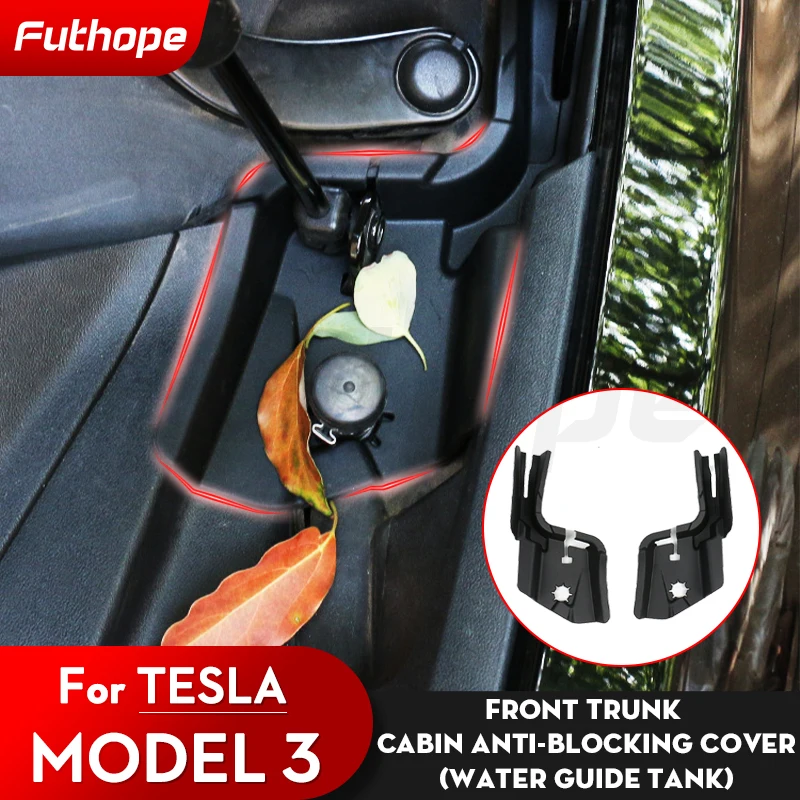 

Чехол Futhope Frunk с защитой от блокировки для 2021-2023 Tesla Model 3, передний запасной отсек, Защита водных каналов, декоративная крышка