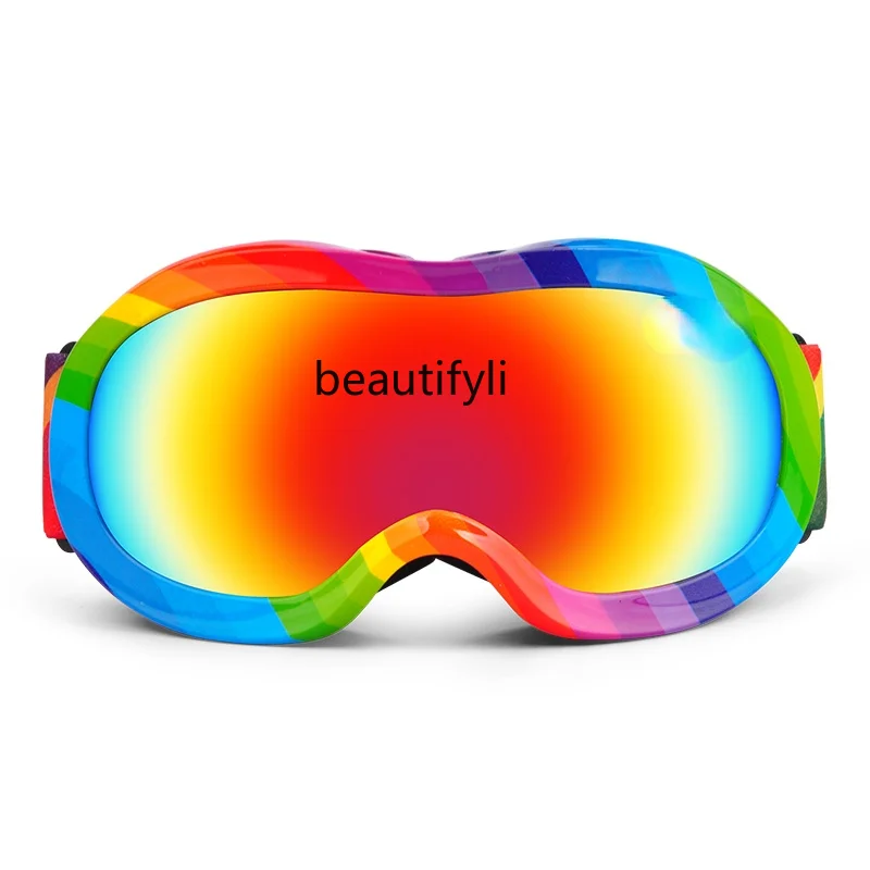 

GY Snow Village Equipment Double-Layer Children's Ski Goggles Anti-Fog Large Spherical Glasses KOCA Myopia Glasses