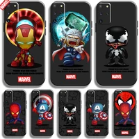 marvel cartoon iron man spiderman phone case for samsung galaxy s22 s21 s20 s10 10e s9 s8 plus s22 s21 s20 ultra fe 5g black