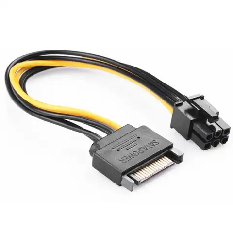 3 шт. SATA 15 pin к 6 Pin кабель питания 3 шт. 15 pin SATA к 6 pin pci Express кабель адаптера питания-8 дюймов