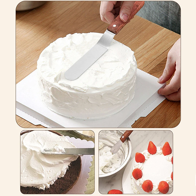 4/6/8/10/12 дюймов из нержавеющей стали с деревянной ручкой лопаточка для торта