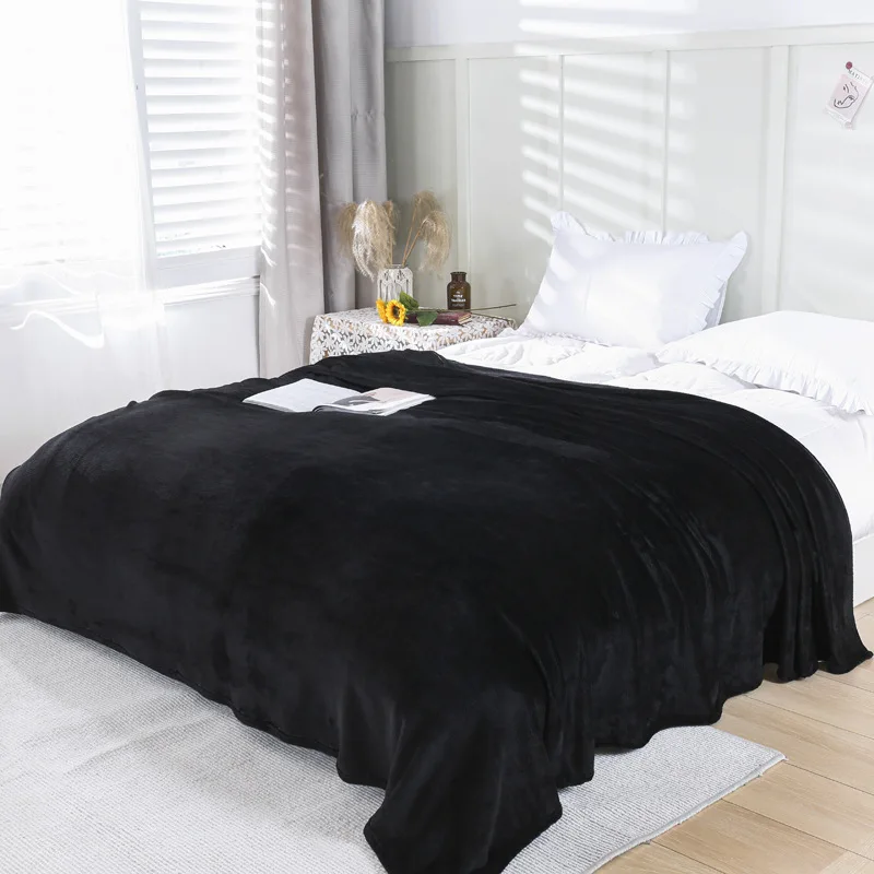 Light Weight Black Brown Gray Pink Warm Bedspread Shawl Nap 