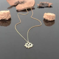 necklace for women personalised crown lotus footprint pendant chokers stainless steel jewelry gifts for friends colar de amizade