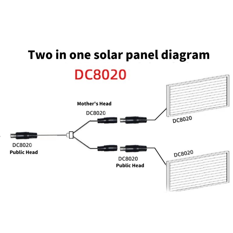 Эффективный зарядный шнур Y-разветвитель кабель DC8.0x2 0 мм 14AWG для солнечной панели