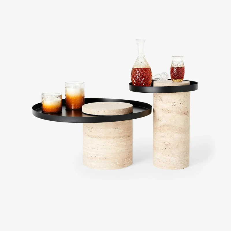 Фото Travertine Stone Serving Tray Natural Marble Low Tea Holder Tray Hightea Plate Luxury Reception Tray №2