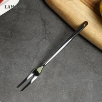 304 stainless steel dinner fork two tine korean long handle table fork