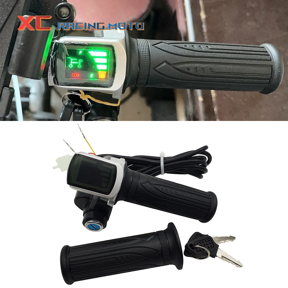 

Electric Bike Throttle 60V Accelerator For Electric Scooter Accessory Throttle Handlebar With LED Display Power Display Grip