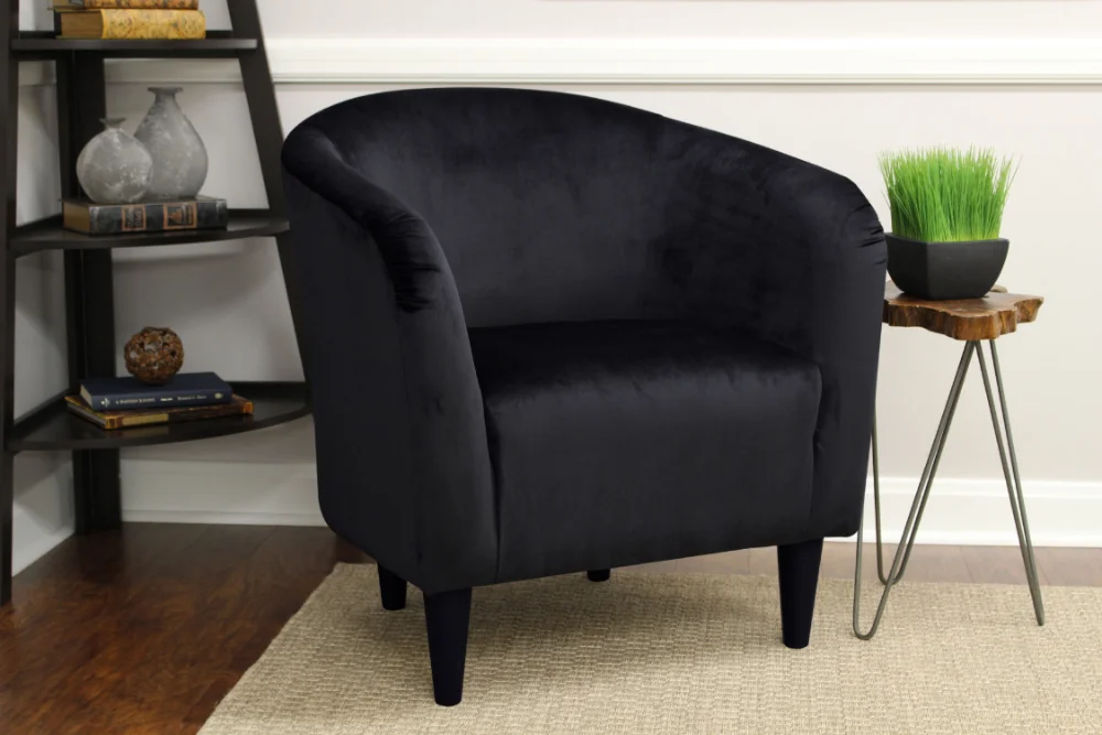 

Microfiber Tub Accent Chair, Black floor chair
