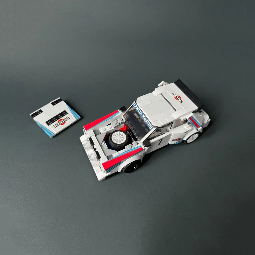 Фото Гараж 419 шт. MOC Champio Lancia Delta S4 строительные блоки сборка модели игрушечный кирпич детские подарки на день рождения с наклейками №4