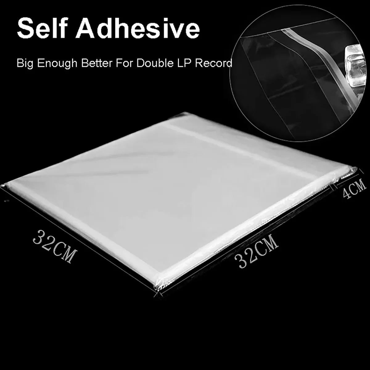 

OPP Gel Recording Protective Sleeve for Turntable Player LP Vinyl Record Self Adhesive Records Bag 12" 32.3cm*32cm