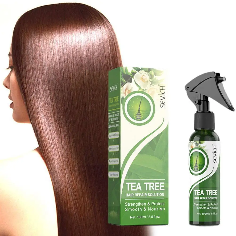 

100ml Tea Tree Hair Smoothing Spray Deeply Moisturing Repair Care Dry Hair Damaged Care Hair Nourishing Scales N2Z5