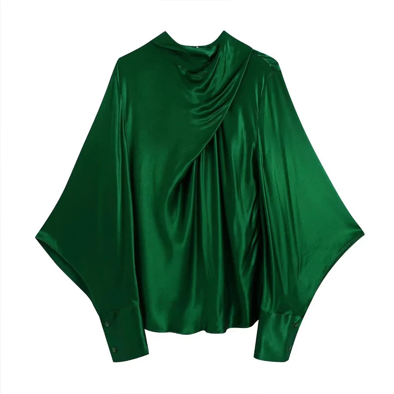 

2022 Summer Women Fashion Loose Blouses Shirts Tops Solid Bow Tie Satin Female Casual Street Top Blusas Clothing