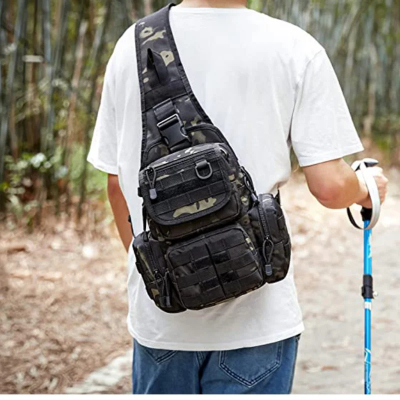 

Мужская тактическая сумка через плечо, походный рюкзак, уличная охота, кемпинг, рыбалка, армейская Сумка Molle для трекинга, военная нагрудная Сумка-слинг для мужчин