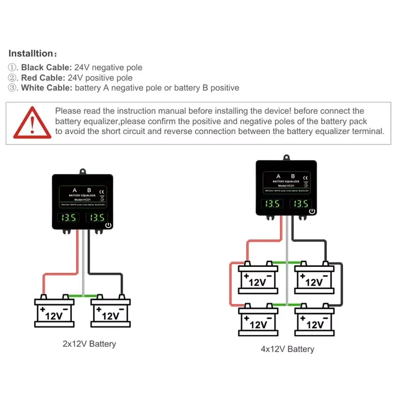 Heltec 12 В HC01 ЖК-/светодиодный балансир аккумулятора с переключателем напряжения