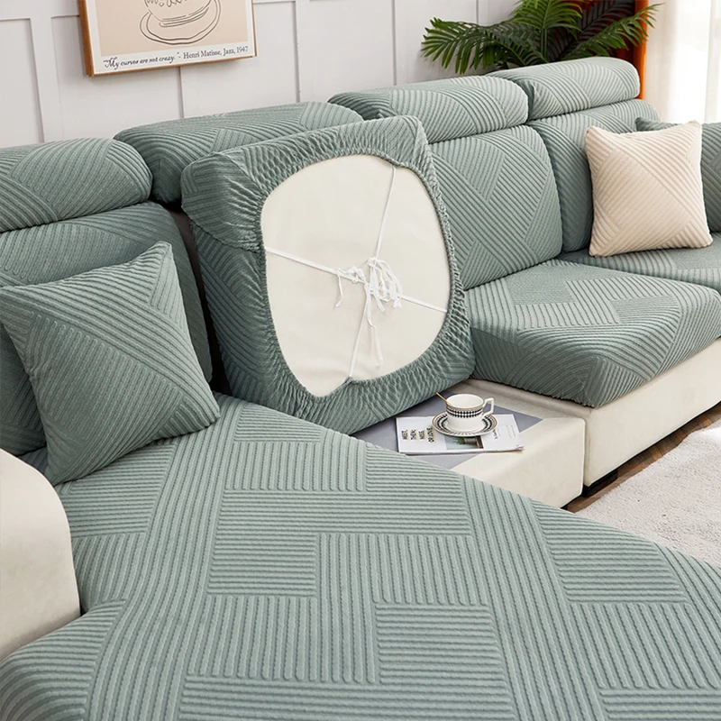 Бархатный жаккардовый чехол для дивана