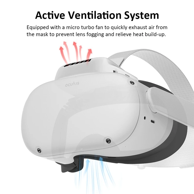 

Active Air Circulation for Oculus Quest 2 Fan Cooler Relieves Lens Fogging Radiator Cooling Fan for Quest 2 Accessories