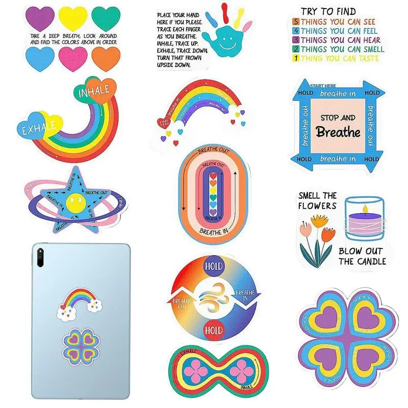 

Sensory Strips Adhesive Stickers 12pcs Anti-Stress Sensory Rainbow Track Strips Cute Textured Tactile Stickers For School