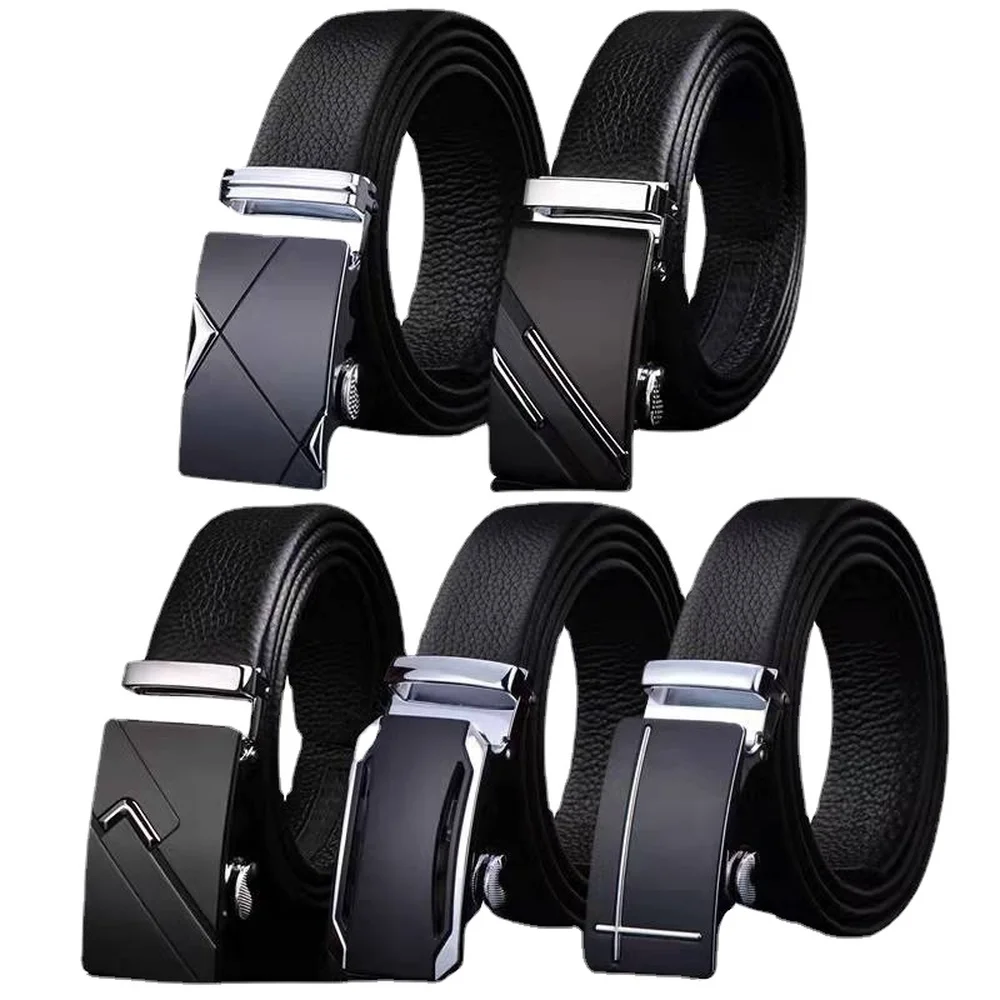 

Ремень мужской кожаный с автоматической пряжкой, 110-130 см