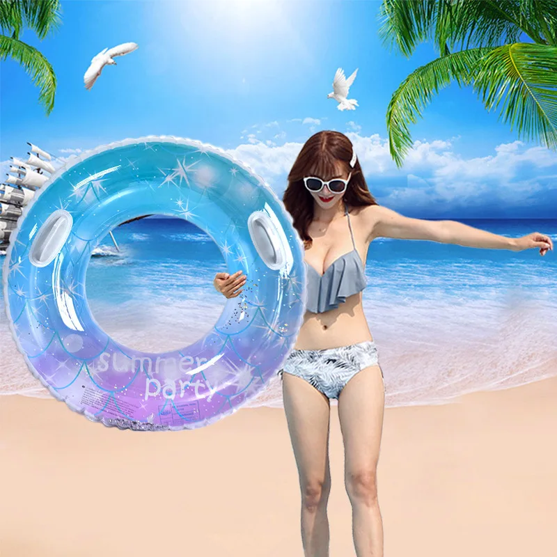 

2022 New Sequin Starry Sky Pool Swimming Ring Adult Children Inflatable Pool Tube Giant Float Boys Girl Water Fun Toy Swim laps