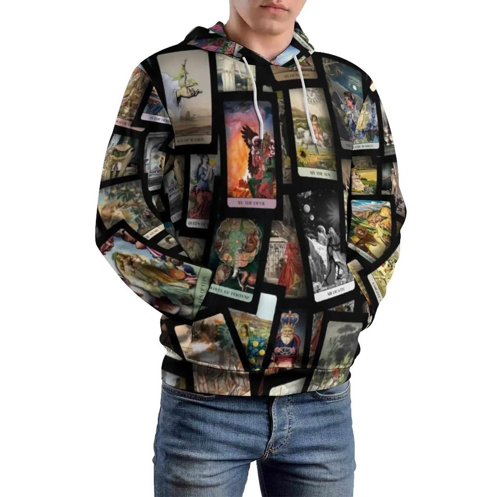 

Толстовка Tarot Повседневная с длинным рукавом, художественный пуловер в викторианском стиле, художественная толстовка, уличная одежда оверс...